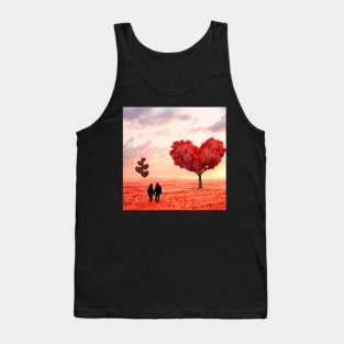 Valentine Wall Art - Picture of love - Unique Valentine Fantasy Planet Landsape - Photo print, canvas, artboard print, Canvas Print and T shirt Tank Top